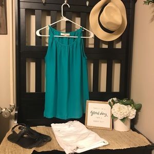 Ann Taylor LOFT Teal Blue Tank Shell